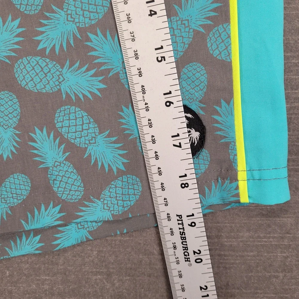 Ocean Pacific OP Y2K Mens‎ 34 Board Shorts Gray Pineapple Print Blue